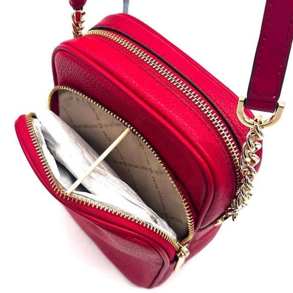 Michael Kors Medium NS Chain Xbody Bag Red/ Gold (NWT) - Picture 7 of 10